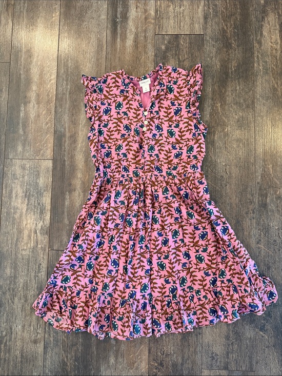 Crewcuts Other - Crewcuts Pink Floral Ruffle Sleeve Tiered Dress